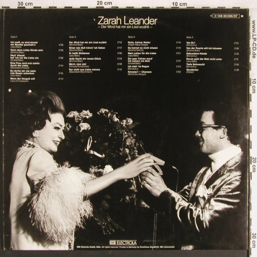 Leander,Zarah: Der Wind hat mir ein Lied erzählt, Odeon, Mono (C 148-30056/57M), D,Foc Typ: 2LP Best.-Nr.: Y3170 Preis: 9,00 Euro