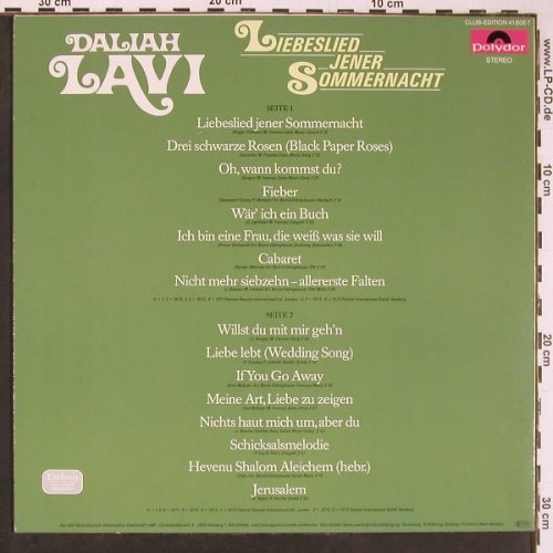 Lavi,Daliah: Liebeslied jener Sommernacht, Polydor (41 808 7), D, DSC Typ: LP Best.-Nr.: Y318 Preis: 6,00 Euro