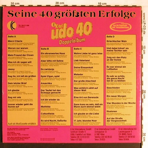 Jürgens,Udo: Udo 40, Foc, K-Tel(TG 139/27696), D, 1976 - 2LP - Y3195 - 7,50 Euro
