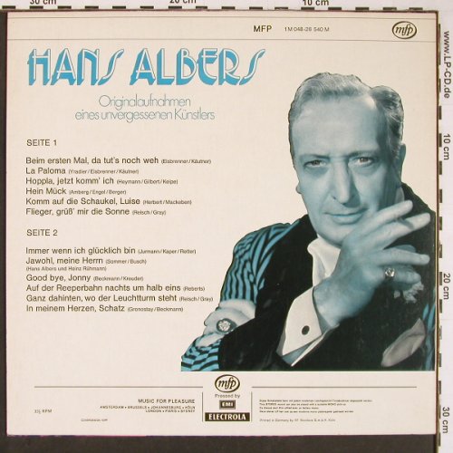 Albers,Hans: Originalaufn. e. unverg.Künstlers, MFP-Super (048-28 540 M), D Typ: LP Best.-Nr.: Y321 Preis: 6,00 Euro