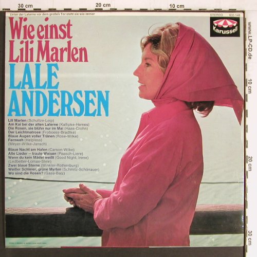 Andersen,Lale: Wie Einst Lili Marleen (1956), Karussell, Ri (635 148), D Typ: LP Best.-Nr.: Y3227 Preis: 7,50 Euro