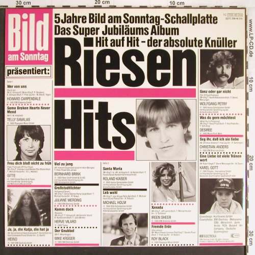 V.A.Riesen-Hits: Carpendale...Karel Gott, 16 Tr., EMI/Bild (058-46 314), NL, 1980 Typ: LP Best.-Nr.: Y3284 Preis: 5,00 Euro