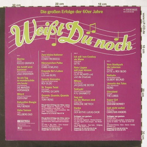 V.A.Weißt Du Noch?: Die gr. Erfolge der 60er Jahre, Foc, Oden (178-30 036/37), D Typ: 2LP Best.-Nr.: Y32 Preis: 6,00 Euro