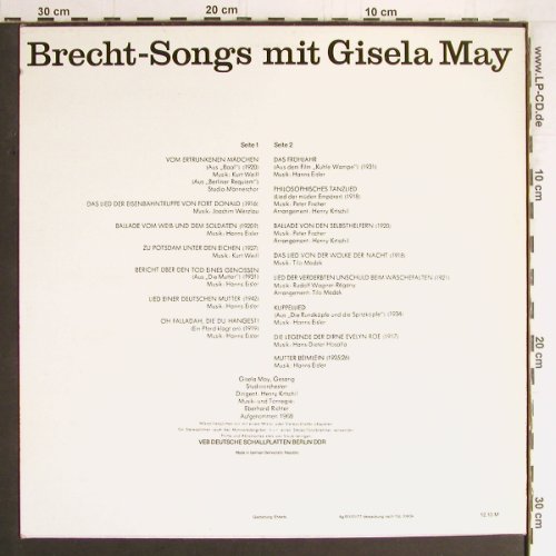 May,Gisela: Brecht songs mit, Eterna(8 25 797), D, 1977 - LP - Y3336 - 7,50 Euro