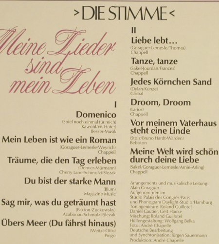 Mouskouri,Nana: Meine Lieder sind mein Leben, Philips(28 398-6), D Club-Ed., 1981 - LP - Y3341 - 6,00 Euro