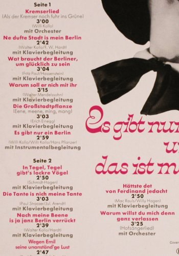 Waldoff,Claire: Es gibt nur ein Berlin u das ist m., Odeon (F 667 949/50), D Typ: 2LP Best.-Nr.: Y3558 Preis: 9,00 Euro