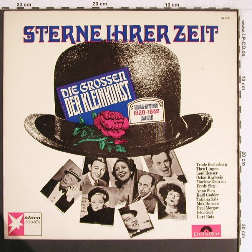 V.A.Sterne Ihrer Zeit: Die Großen der Kleinkunst 1928-42, Polydor (47 819), D, Mono, 1965 Typ: LP Best.-Nr.: Y3706 Preis: 9,00 Euro