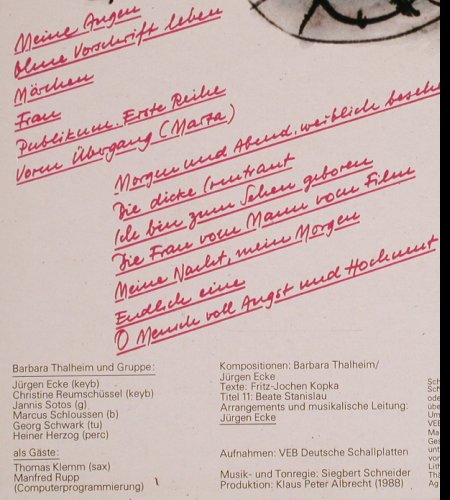 Thalheim,Barbara: Die Frau vom Mann, Amiga (8 45 333), DDR, 1988 Typ: LP Best.-Nr.: Y3751 Preis: 9,00 Euro
