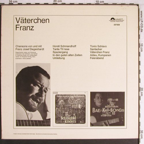 Degenhardt,Franz-Josef: Väterchen Franz, Polydor Kabarett (237 829), D, 1966 Typ: LP Best.-Nr.: Y4209 Preis: 6,00 Euro