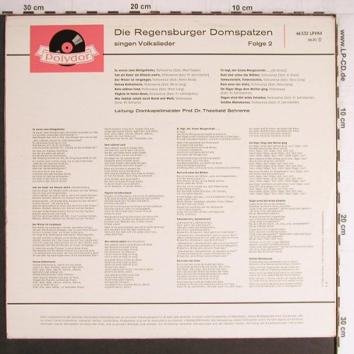 Regensburger Domspatzen: singen Volkslieder Folge 2, Polydor(46 532 LPHM), D, 1962 - LP - Y4243 - 9,00 Euro