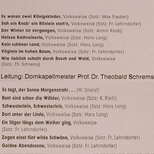Regensburger Domspatzen: singen Volkslieder Folge 2, Polydor(46 532 LPHM), D, 1962 - LP - Y4243 - 9,00 Euro