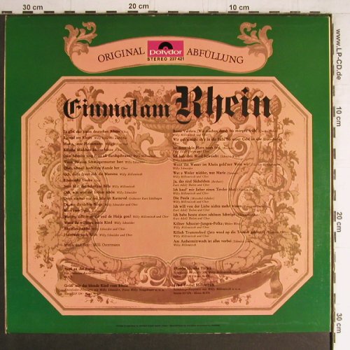V.A.Einmal am Rhein: Millowitsch,W.Schneider,K.A.Thelen, Polydor(237 421), D, 1965 - LP - Y4257 - 9,00 Euro
