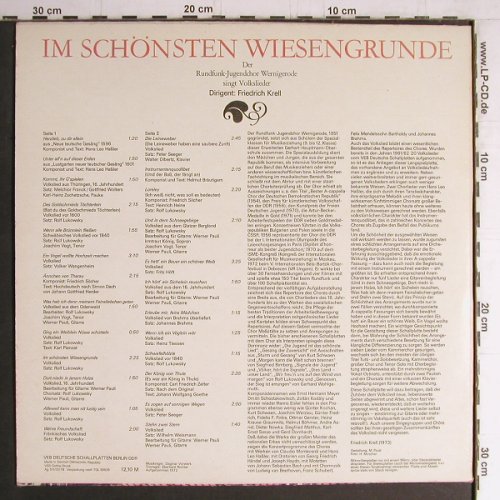Rundfunk-Jugendchor Wernigerode: Im Schönsten Wiesengrunde'72, Eterna(8 35 050), DDR, 1978 - LP - Y4260 - 7,50 Euro
