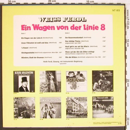 Weiss Ferdl: Ein Wagen von der Linie 8, Telefunken, Musterplatte(NT 813), D, 1968 - LP - Y4299 - 6,00 Euro