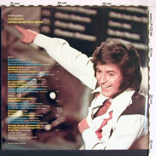 Marshall,Tony: Laß das mal den Tony machen, Foc, DSC/Ariola(28 168-3), D Poster,  - LP - Y4336 - 7,50 Euro