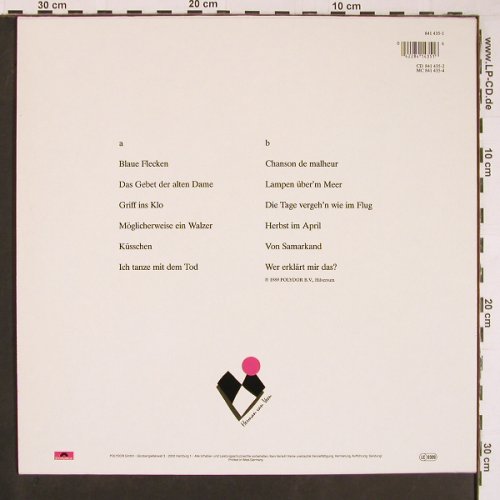 Van Veen,Herman: Blaue Flecken, Polydor (841 435-1), D, 1989 Typ: LP Best.-Nr.: Y448 Preis: 6,00 Euro