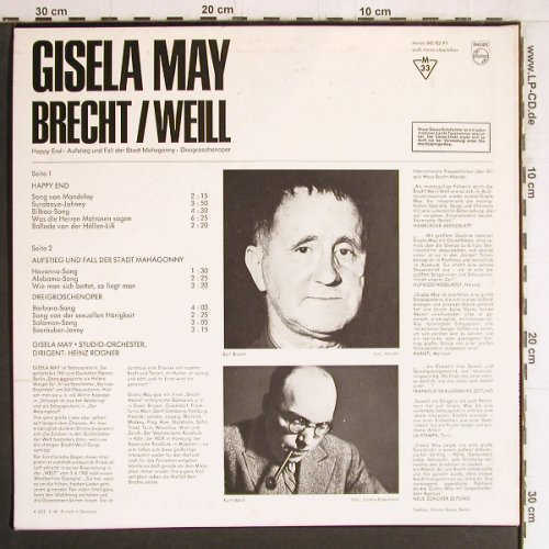 May,Gisela: Brecht / Weill, Mono, Philips(843 783 PY), D, 1966 - LP - Y4545 - 9,00 Euro