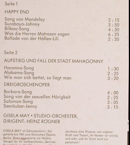 May,Gisela: Brecht / Weill, Mono, Philips(843 783 PY), D, 1966 - LP - Y4545 - 9,00 Euro