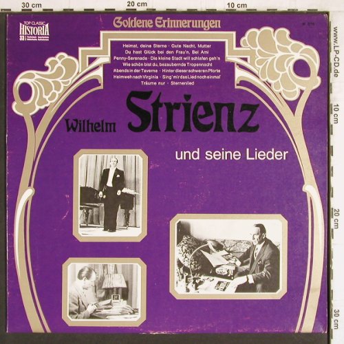 Strienz,Wilhelm: und seine Lieder, mit Orchester, Historia (H 616), D, 1969 Typ: LP Best.-Nr.: Y4575 Preis: 7,50 Euro