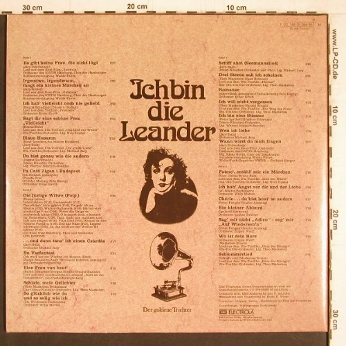 Leander,Zarah: Ich bin die Leander,Foc,(hist.rec.), Odeon (148-31264/65), D Typ: 2LP Best.-Nr.: Y4623 Preis: 7,50 Euro