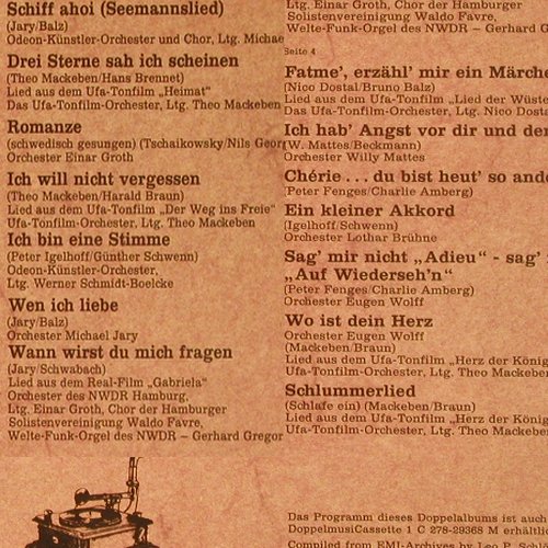 Leander,Zarah: Ich bin die Leander,Foc,(hist.rec.), Odeon (148-31264/65), D Typ: 2LP Best.-Nr.: Y4623 Preis: 7,50 Euro