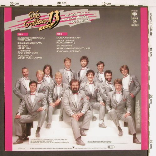 Die Goldene 13: Die beliebtesten russ. Melodien.., CBS(26 512), NL, 1985 - LP - Y4626 - 5,00 Euro