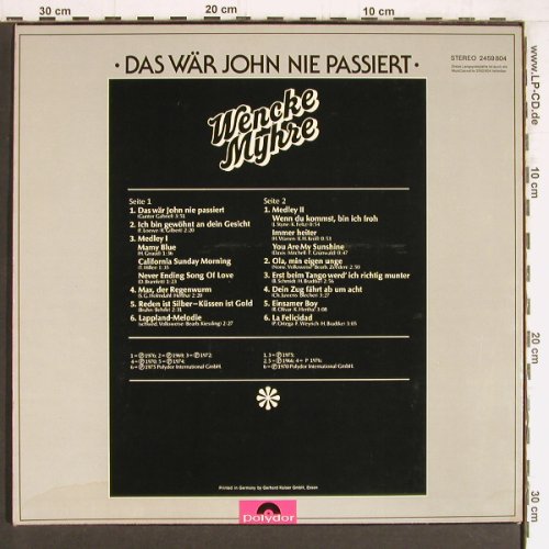 Myhre,Wencke: Das wär John nie passiert, Polydor(2459 804), D, Ri,  - LP - Y4642 - 6,00 Euro