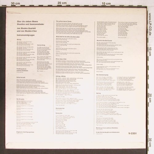 Maaten,Jan - Chor und Quartett: Über die sieben Meere,Shanties..., Concert Hall (V-2351),  Typ: LP Best.-Nr.: Y4688 Preis: 7,50 Euro