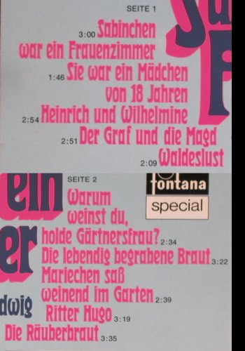 V.A.Sabinchen war ein Frauenzimmer: Ingrid Ohlenschläger,Dagmar Ludwig, Fontana (6434 148), D Typ: LP Best.-Nr.: Y4691 Preis: 6,00 Euro