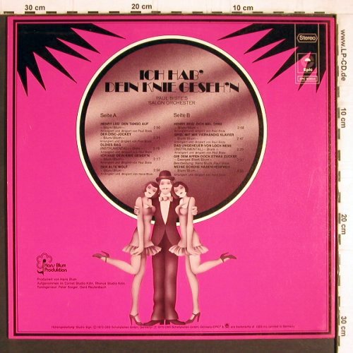 Valentino,Henry/P.Biste Salon Orch.: Ich Hab'deine Knie Gesehn, Epic (EPC 80 834), NL,Muster, 1975 Typ: LP Best.-Nr.: Y4721 Preis: 6,00 Euro