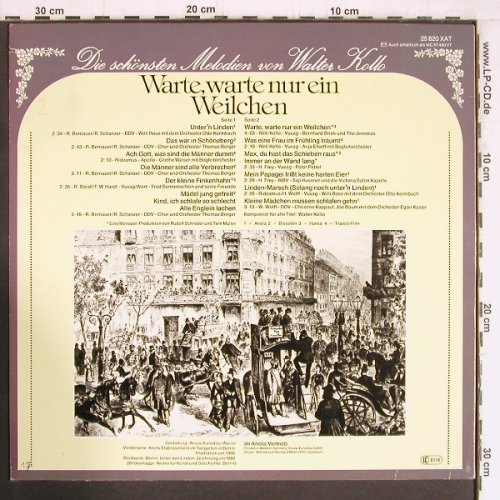 V.A.Warte,warte nur ein Weilchen: Die schön. Melodien v.Walther Kollo, Ariola (25 820 XAT), D, co, 1978 Typ: LP Best.-Nr.: Y4814 Preis: 6,00 Euro
