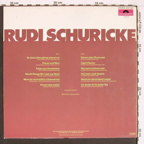 Schuricke,Rudi: Same, m-/vg+, Polydor (2437 656), D, Ri, 1972 Typ: LP Best.-Nr.: Y4875 Preis: 5,00 Euro