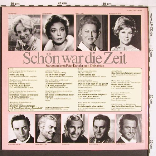 V.A.Schön war die Zeit: Stars gratulieren Peter Kreuder.., Ariola (89 324 OU), D, 1975 Typ: LP Best.-Nr.: Y4916 Preis: 6,00 Euro
