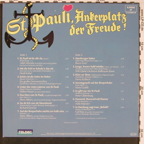 V.A.St.Pauli Ankerplatz der Freude: Addi Münster...Carl Bay, Teldec (6.25593 AF), D, 1983 Typ: LP Best.-Nr.: Y499 Preis: 7,50 Euro