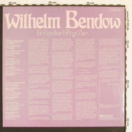Bendow,Wilhelm: Ein Komiker läßt Grüßen, Odeon (C 050-28 988), EEC Typ: LP Best.-Nr.: Y5016 Preis: 6,00 Euro
