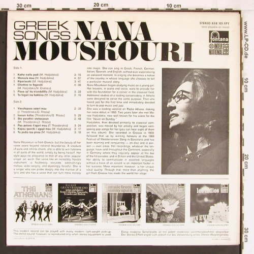 Mouskouri,Nana: Greek Songs(Theodorakis,Hadjidakis), Fontana(858 101 FPY), NL,  - LP - Y5070 - 7,50 Euro
