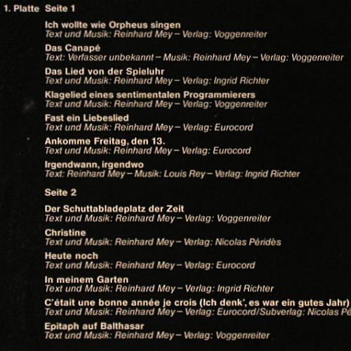 Mey,Reinhard: Live, Foc, Neuauflage, No Poster, Intercord(28 746-6), D,  - 2LP - Y5115 - 6,00 Euro
