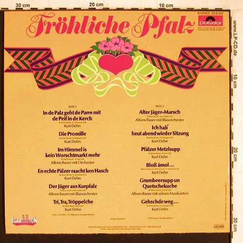 Dehn,Kurt: Fröhliche Pfalz, Polydor(2418 622), D, 1973 - LP - Y5126 - 6,00 Euro