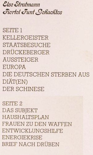 Stratmann,Else: Fiertel Funt Gehacktes, EMI (064-46 064 M), D, 1980 Typ: LP Best.-Nr.: Y5238 Preis: 6,00 Euro