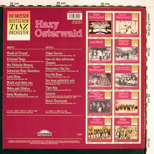 Osterwald,Hazy: Die Große deutsche Tanzorchester, Polyphon(833 410-1), D, Ri,  - LP - Y5247 - 6,00 Euro