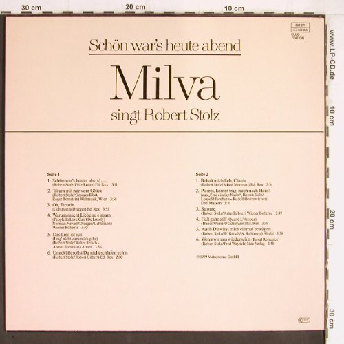 Milva: singt Robert Stolz, Schön war's..., Metronome(38 837 1), D,Club Ed., 1979 - LP - Y5275 - 6,00 Euro