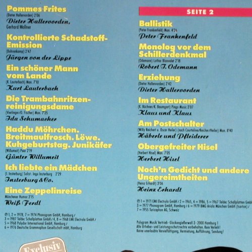 V.A.Sketch Parade: Mike Krüger,Valentin, Erhardt..., Polydor Club-Ed. (63 368 5), D Typ: 2LP Best.-Nr.: Y5298 Preis: 7,50 Euro