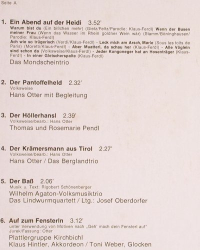V.A.Ein Abend auf der Heidi: Mondschein Trio,Klaus u.Ferdl, u.a., Amadeo(AVRS 18043 St), A,  - LP - Y5353 - 5,00 Euro