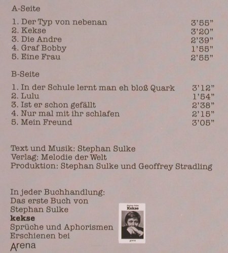Sulke,Stephan: 7 - Kekse, Intercord (INT 160.180), D, 1982 Typ: LP Best.-Nr.: Y5384 Preis: 6,00 Euro