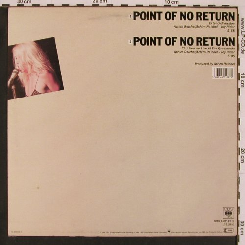 Reichel,Achim - Joy Rider: Point of no Return*2, Soundtrack, CBS(650 108 6), NL, 1986 - 12inch - Y53 - 4,00 Euro