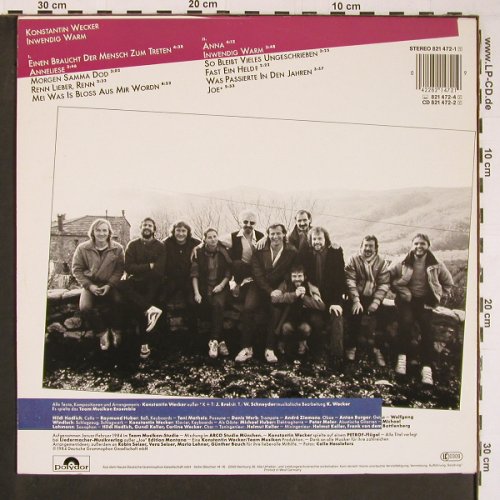 Wecker,Konstantin: Inwendig Warm, Polydor (821 472-1), D, 1984 Typ: LP Best.-Nr.: Y540 Preis: 5,00 Euro