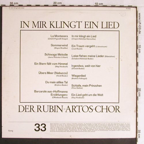 Rubin Artos-Chor: In mir klingt ein Lied, Gong(75 483), D,  - LP - Y5456 - 6,00 Euro