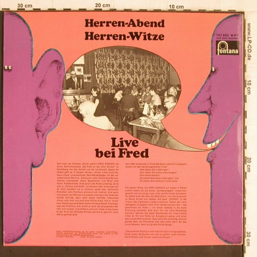 Warden,Fred: Herren-Abend, Herren-Witze, Fontana(701 683), D,  - LP - Y5462 - 6,00 Euro