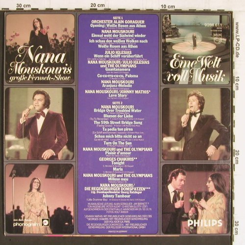 Mouskouri,Nana: Eine Welt voll Musik, Philips(9286 611), D, 1976 - LP - Y5501 - 6,00 Euro