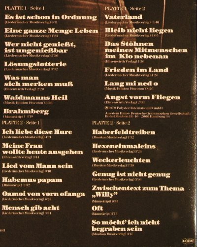 Wecker,Konstantin: Live, Foc, Polydor (2664 239), D, 1979 Typ: 2LP Best.-Nr.: Y5506 Preis: 7,50 Euro